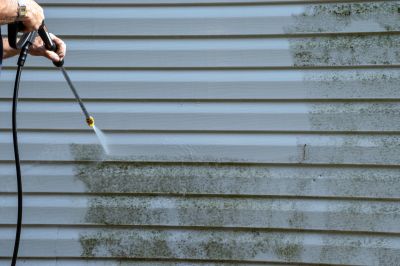 Power Washing on a Home Exterior